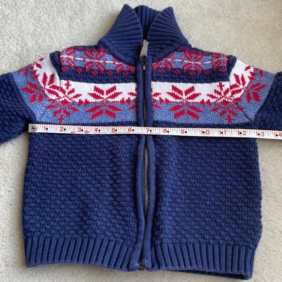 Hanna Andersson North Star Snowflake Fair Isle Zip Cardigan Sweater 18-24 months - Picture 9 of 11